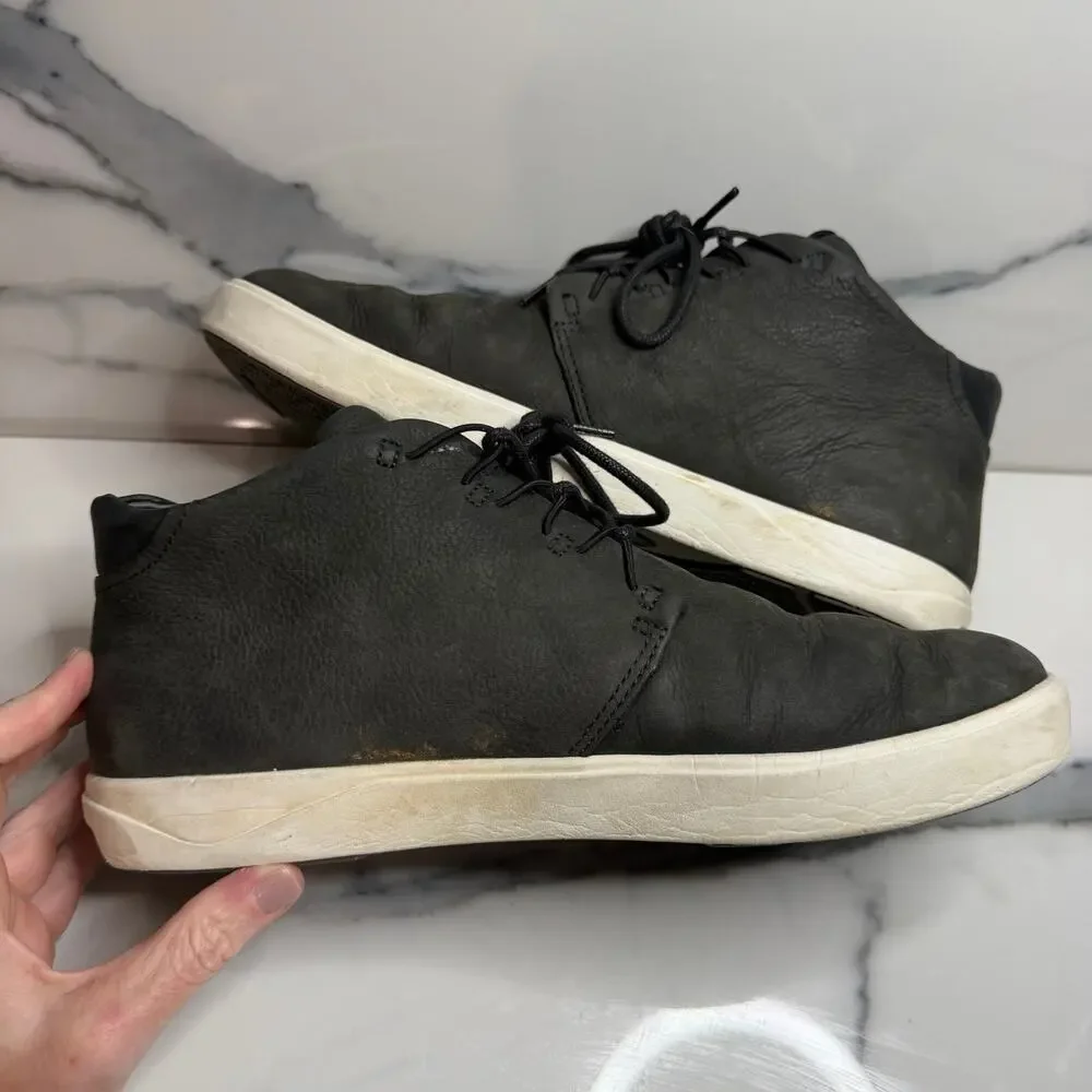 Olukai Men's Gray Leather Nana Hele Sneaker Boots Sz 10.5 Outdoors Waterproof